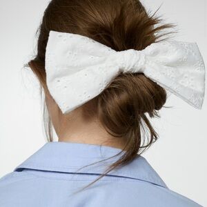White Eyelet Hair Bow